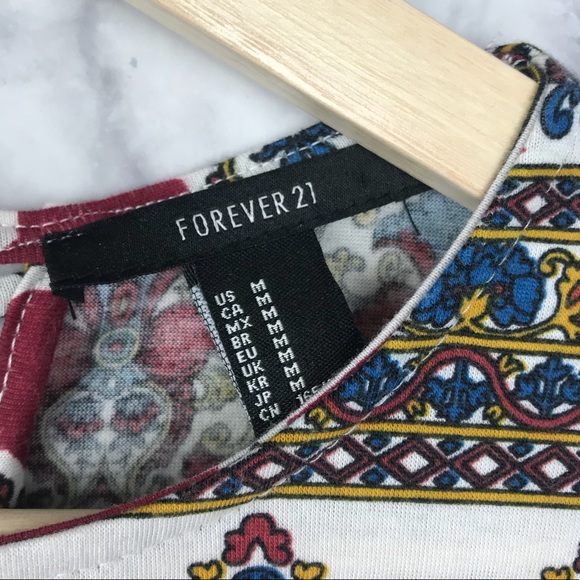 Gypsy Boho Print Bell Sleeve Crop Top - Picture 6 of 8